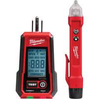 D&eacute;tecteur de tension avec DEL et testeur de prise DDFT, 50 V - 1000 V, Alerte Affichage & son TGS INDUSTRIEL