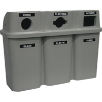 Contenants de recyclage Bullseye, Bord de rue, Plastique, 3 x 22 gal. US TGS INDUSTRIEL