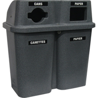 Contenants de recyclage Bullseye, Bord de rue, Plastique, 2 x 22 gal. US TGS INDUSTRIEL