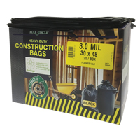 Contractor Liners, Strong, 30" W x 48" L, 3 mils, Black, 113.56 L (30 Gal.) Capacity TGS INDUSTRIEL