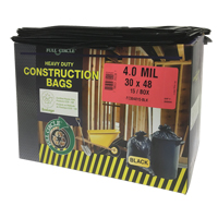Contractor Liners, Strong, 30" W x 48" L, 4 mils, Black, 124.91 L (33 Gal.) Capacity TGS INDUSTRIEL