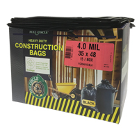 Contractor Liners, Strong, 35" W x 48" L, 4 mils, Black, 166.55 L (44 Gal.) Capacity TGS INDUSTRIEL