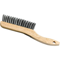 Shoe Handle Scratch Brush, Steel, 4 x 16 Wire Rows, 9-3/4" Long TGS INDUSTRIEL