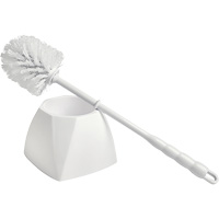 Brosse &agrave; cuvettes avec coupelle, 15-1/2" l, Soies Polypropyl&egrave;ne, Blanc TGS INDUSTRIEL
