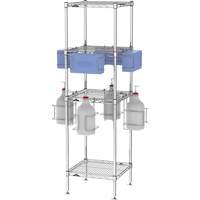 Portoir d'&eacute;PI/d&eacute;sinfectant avec tablettes TGS INDUSTRIEL