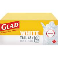 Sacs &agrave; ordures hauts 45 L sans parfum, R&eacute;gulier, 24" la x 28" lo, Blanc TGS INDUSTRIEL