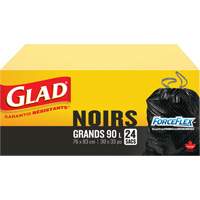 Sacs &agrave; ordures 90 L, R&eacute;gulier, 30" la x 33" lo, Noir TGS INDUSTRIEL