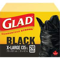 Sacs &agrave; ordures 135 L, R&eacute;gulier, 31" la x 42" lo, Noir TGS INDUSTRIEL