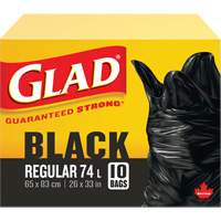Sacs &agrave; ordures 74 L, R&eacute;gulier, 26" la x 33" lo, Noir TGS INDUSTRIEL