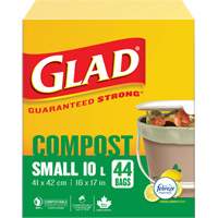 Petits sacs de compostage, R&eacute;gulier, 17" lo x 16" la, Brun, Capacit&eacute; de 10 L (3 gal.) TGS INDUSTRIEL