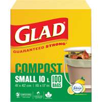 Petits sacs de compostage, R&eacute;gulier, 17" lo x 16" la, Brun, Capacit&eacute; de 10 L (3 gal.) TGS INDUSTRIEL