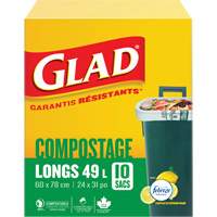 Sacs de compostage hauts, R&eacute;gulier, 31" lo x 24" la, Brun, Capacit&eacute; de 49 L (13 gal.) TGS INDUSTRIEL