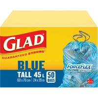 Sacs de recyclage 45 L, R&eacute;gulier, 24" la x 28" lo, Bleu TGS INDUSTRIEL
