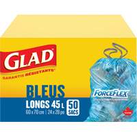 Sacs de recyclage 45 L, R&eacute;gulier, 24" la x 28" lo, Bleu TGS INDUSTRIEL