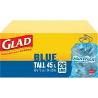 Sacs de recyclage 45 L, R&eacute;gulier, 24" la x 28" lo, Bleu TGS INDUSTRIEL
