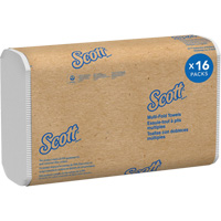 Scott&reg; 100% Recycled Fiber Multifold Paper Towels, 1 Ply, 9-2/5" L x 9-1/5" W, 250 /Pack TGS INDUSTRIEL