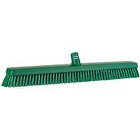Heavy-Duty Push Broom, Fine/Stiff Bristles, 24", Green TGS INDUSTRIEL