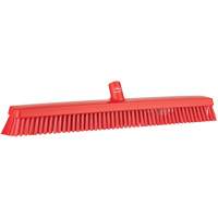 Heavy-Duty Push Broom, Fine/Stiff Bristles, 24", Red TGS INDUSTRIEL