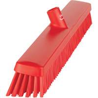 Heavy-Duty Push Broom, Fine/Stiff Bristles, 24", Red TGS INDUSTRIEL