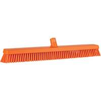 Heavy-Duty Push Broom, Fine/Stiff Bristles, 24", Orange TGS INDUSTRIEL