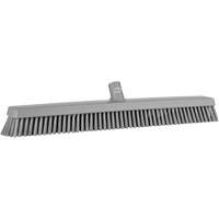 Heavy-Duty Push Broom, Fine/Stiff Bristles, 24", Grey TGS INDUSTRIEL