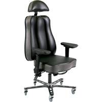 Chaise ergonomique 24 h Synergo II, Vinyle, Noir/gris, Capacit&eacute; 350 lb TGS INDUSTRIEL