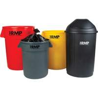Bac &agrave; d&eacute;chets demi-rond avec couvercle, Poly&eacute;thyl&egrave;ne, 21 gal. US TGS INDUSTRIEL