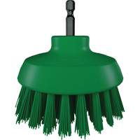 Brosse ronde HyDrive pour perceuse, Soies Tr&egrave;s ferme, Longueur de 3-1/10", Vert TGS INDUSTRIEL