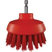 Brosse ronde HyDrive pour perceuse, Soies Tr&egrave;s ferme, Longueur de 3-1/10", Rouge TGS INDUSTRIEL