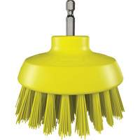 Brosse ronde HyDrive pour perceuse, Soies Tr&egrave;s ferme, Longueur de 3-1/10", Jaune TGS INDUSTRIEL