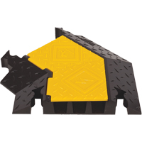 Protecteur de c&acirc;ble robuste &agrave; 3 canaux Yellow Jacket, virage &agrave; gauche TGS INDUSTRIEL