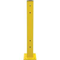 Poteau double pour barri&egrave;re de s&eacute;curit&eacute;, Acier, 5" lo x 44" h, Jaune s&eacute;curit&eacute; OSHA TGS INDUSTRIEL