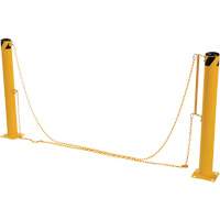 Dock Chain Barrier Bollard System, Steel, 42" H x 6-5/8" W, Yellow TGS INDUSTRIEL