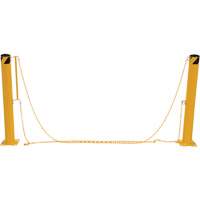 Dock Chain Barrier Bollard System, Steel, 42" H x 6-5/8" W, Yellow TGS INDUSTRIEL