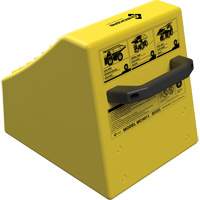Cale de roue ultra-robuste pour l'exploitation mini&egrave;re Checkers Safety sans support, PEHD, Jaune, 14-1/2" la x 17-1/2" p x 16" h TGS INDUSTRIEL