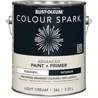 Colour Spark Interior Pre-Tinted Paint + Primer Wall Paint, White Cotton, Semi-Gloss, 3.78 L, Gallon TGS INDUSTRIEL