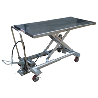 Pneumatic Hydraulic Scissor Lift Table, Stainless Steel, 63" L x 31-1/2" W, 1000 lbs. Cap. TGS INDUSTRIEL