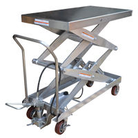 Pneumatic Hydraulic Scissor Lift Table, Stainless Steel, 47-1/4" L x 24" W, 1500 lbs. Cap. TGS INDUSTRIEL