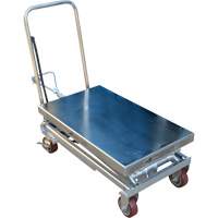 Pneumatic Hydraulic Scissor Lift Table, Stainless Steel, 35-1/2" L x 20" W, 800 lbs. Cap. TGS INDUSTRIEL