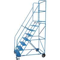 Escabeau roulant certifi&eacute; par la CSA avec pied verrouillable, 8 marches, Largeur de la marche 30", Hauteur de la plateforme 72", Acier TGS INDUSTRIEL