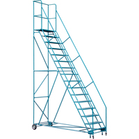 Escabeau roulant certifi&eacute; par la CSA avec pied verrouillable, 16 marches, Largeur de la marche 30", Hauteur de la plateforme 144", Acier TGS INDUSTRIEL