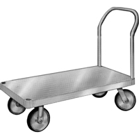 Aluminum Platform Truck, 24" W x 36" L, 2000 lbs. Cap., Rubber Wheels TGS INDUSTRIEL