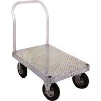 Aluminum Platform Truck, 24" W x 36" L, 2000 lbs. Cap., Rubber Wheels TGS INDUSTRIEL