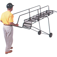 Fold-N-Store Rolling Ladders, 6 Steps, Perforated, 60" High TGS INDUSTRIEL