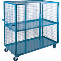 Wire Mesh Truck, 2 Tiers, 63" L x 32" W x 62.5" H, 1200 lbs. Cap. TGS INDUSTRIEL