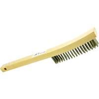 4LHSS 4-Row Long Handle Hand Wire Scratch Brush, Stainless Steel, 4 x 19 Wire Rows, 13-3/4" Long TGS INDUSTRIEL