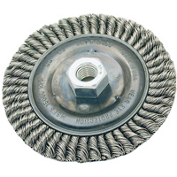 Stringer Bead Brush, 4" Dia., 0.022" Fill, 5/8"-11 Arbor, Steel TGS INDUSTRIEL