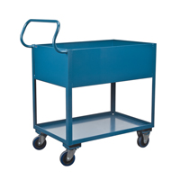 Chariots de service &agrave; bordure profonde, 2 Tiers, 24" la x 47" h x 36" p, Capacit&eacute; 1200 lb TGS INDUSTRIEL