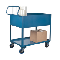 Chariots de service &agrave; bordure profonde, 2 Tiers, 24" la x 47" h x 36" p, Capacit&eacute; 1200 lb TGS INDUSTRIEL