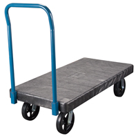 Plastic Platform Trucks, 60" L x 30" W, 2000 lbs. Cap., Mold-on Rubber Wheels TGS INDUSTRIEL